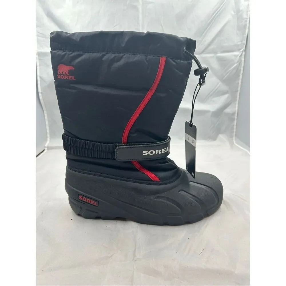 Sorel Winter Snow Boots Black Red Waterproof Thermal Size 6 Women
